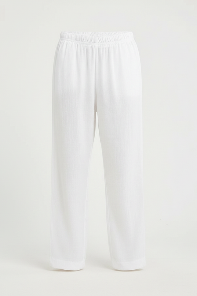 Pantalon Blanc Ample Coton Confortable Enfant - Lin - vue 3
