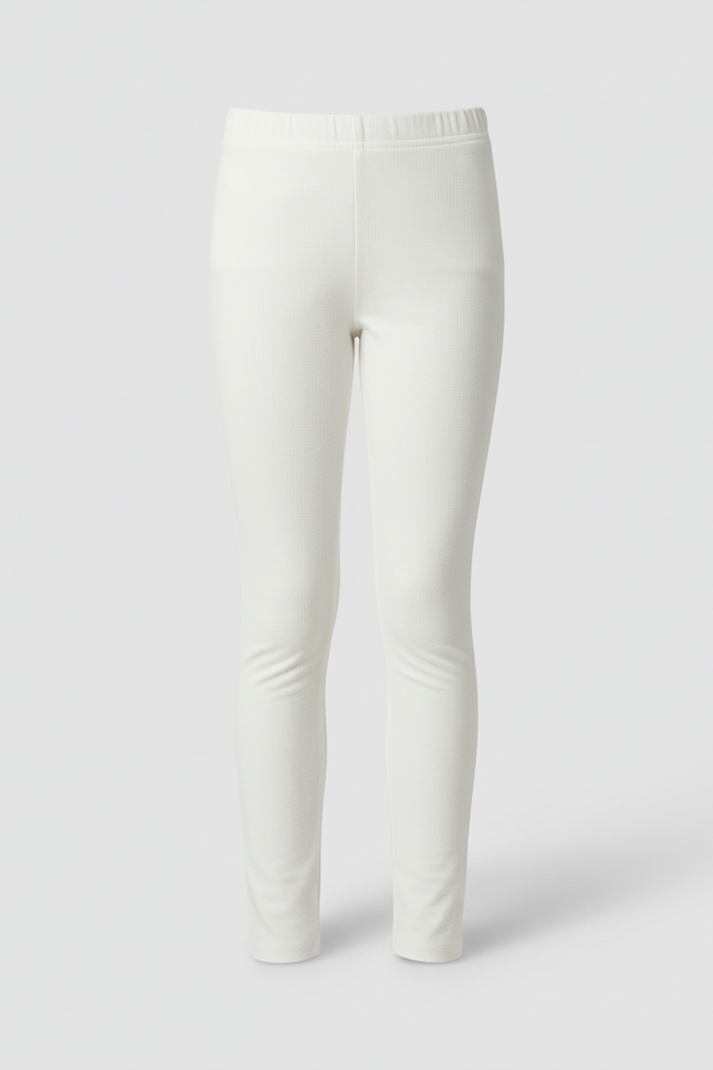 Pantalon Blanc Enfant Coton Stretch Confortable Décontracté - Molleton - vue 3