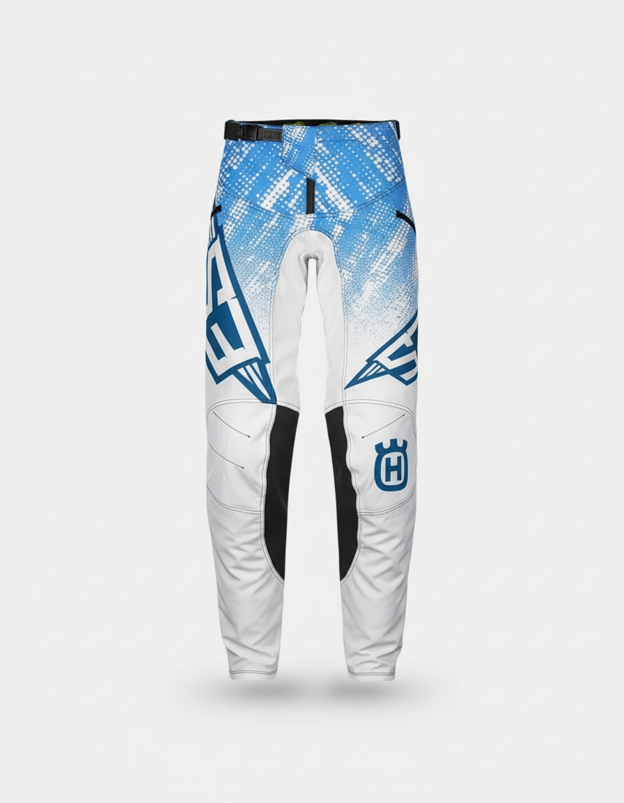 Pantalon Bicolore Bleu Et Blanc - Multicolore Polyester - vue 2