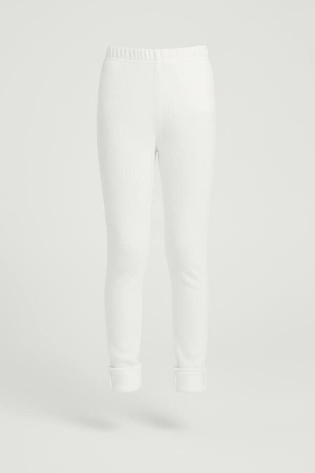Pantalon Blanc Côtelé Slim Confortable Enfant Hiver - Maille - vue 3