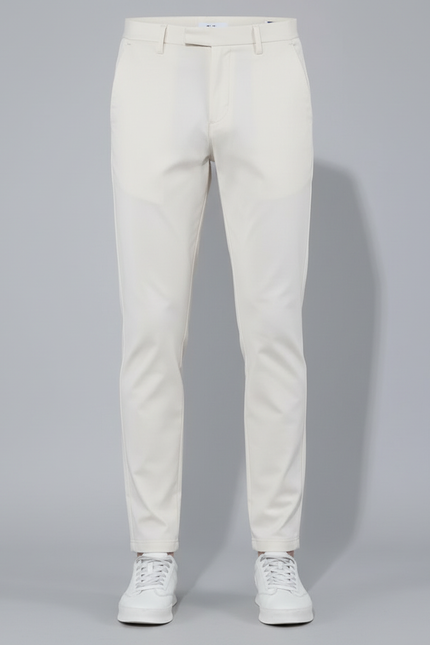 Pantalon Blanc Homme Décontracté Slim Coton Respirant - Beige - vue 3