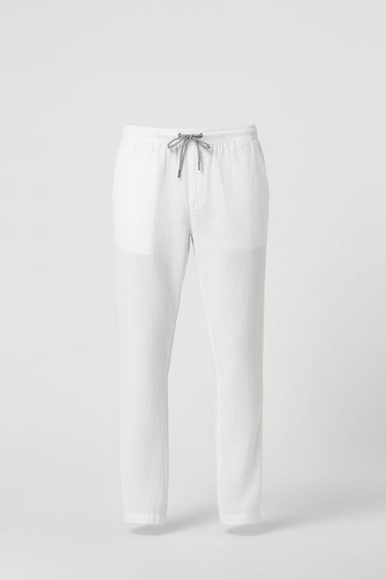 Pantalon Lin Blanc Homme Grande Taille - vue 3
