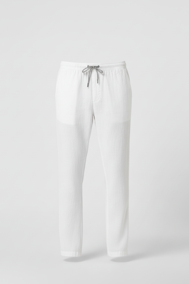 Pantalon Lin Blanc Homme Grande Taille - vue 3
