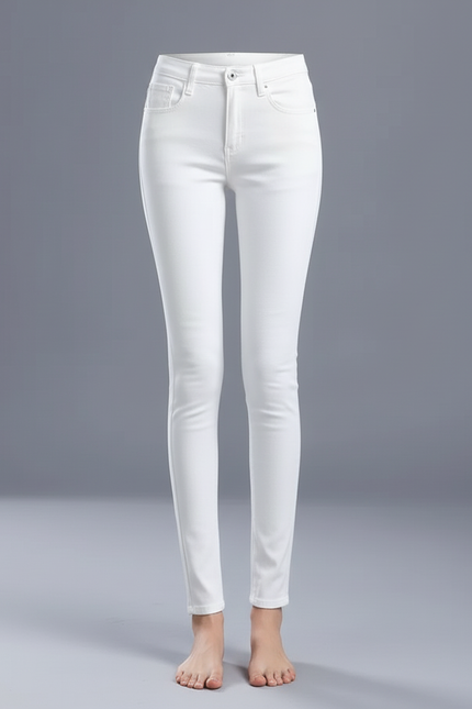 Pantalon Blanc Femme Skinny Taille Haute Stretch - Jean - vue 3
