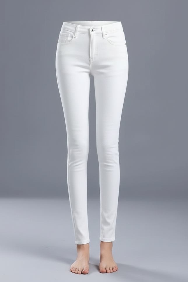 Pantalon Blanc Femme Skinny Taille Haute Stretch - Jean - vue 3