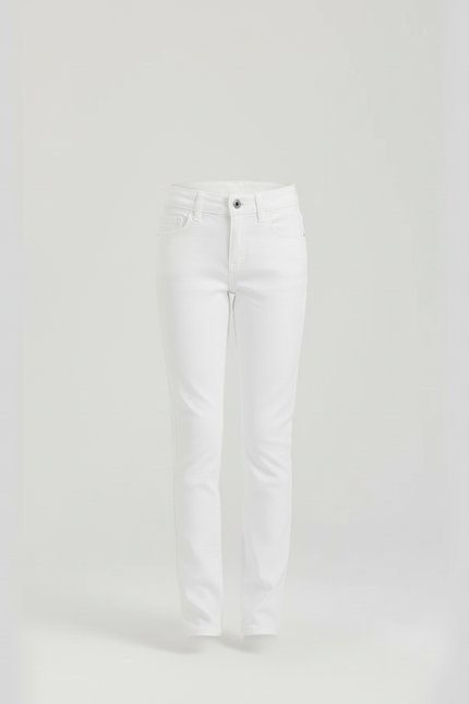 Pantalon Blanc Enfant Équestre Slim Confortable - Coton - vue 3