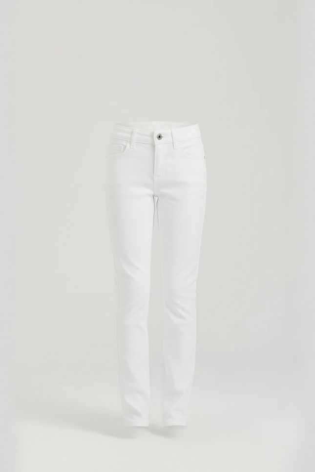 Pantalon Blanc Enfant Équestre Slim Confortable - Coton - vue 3