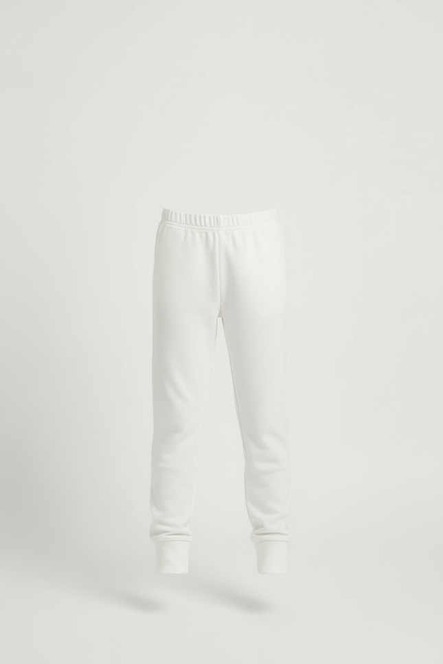 Pantalon Blanc Coton Molletonné Confortable Enfant - vue 3