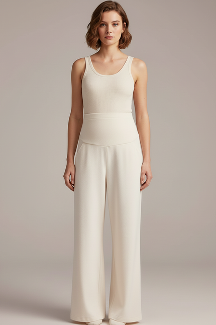 Pantalon Blanc Femme Enceinte - Molleton - vue 3