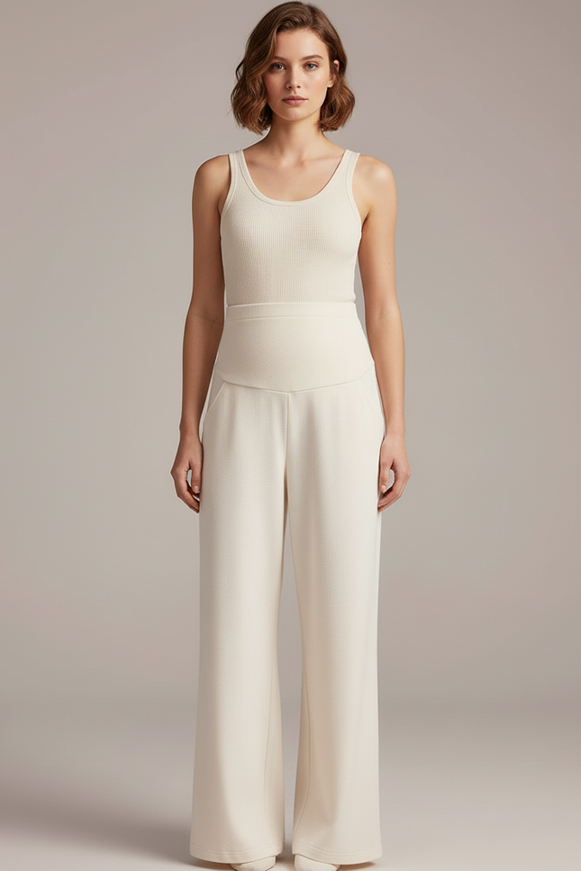 Pantalon Blanc Femme Enceinte - Molleton - vue 3