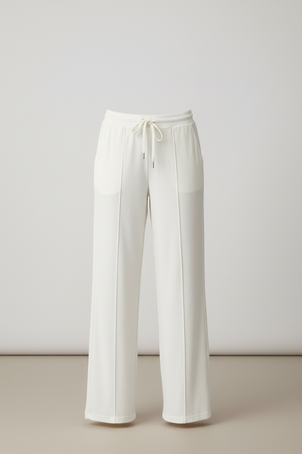 Pantalon Blanc Ample Cordon Décontracté Confortable - Molleton - vue 3