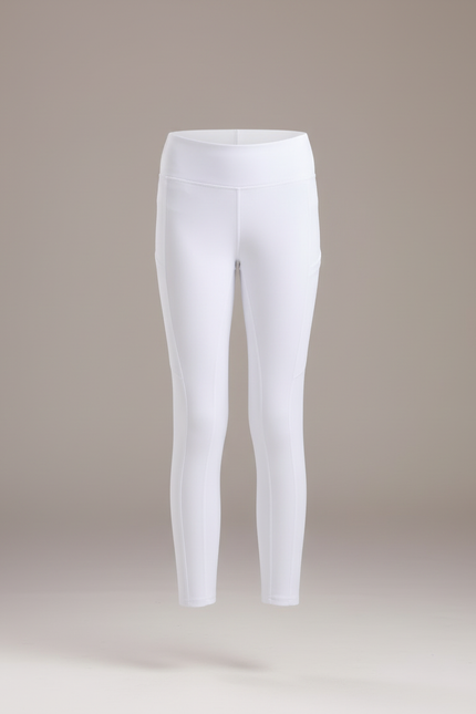Pantalon Blanc Équestre Enfant Tricoté Silicone - Polyester - vue 3