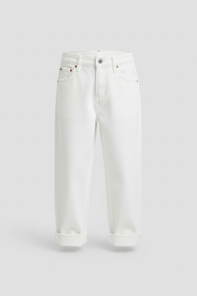 Pantalon Blanc Jean Ample Unisexe Décontracté Enfant - vue 3