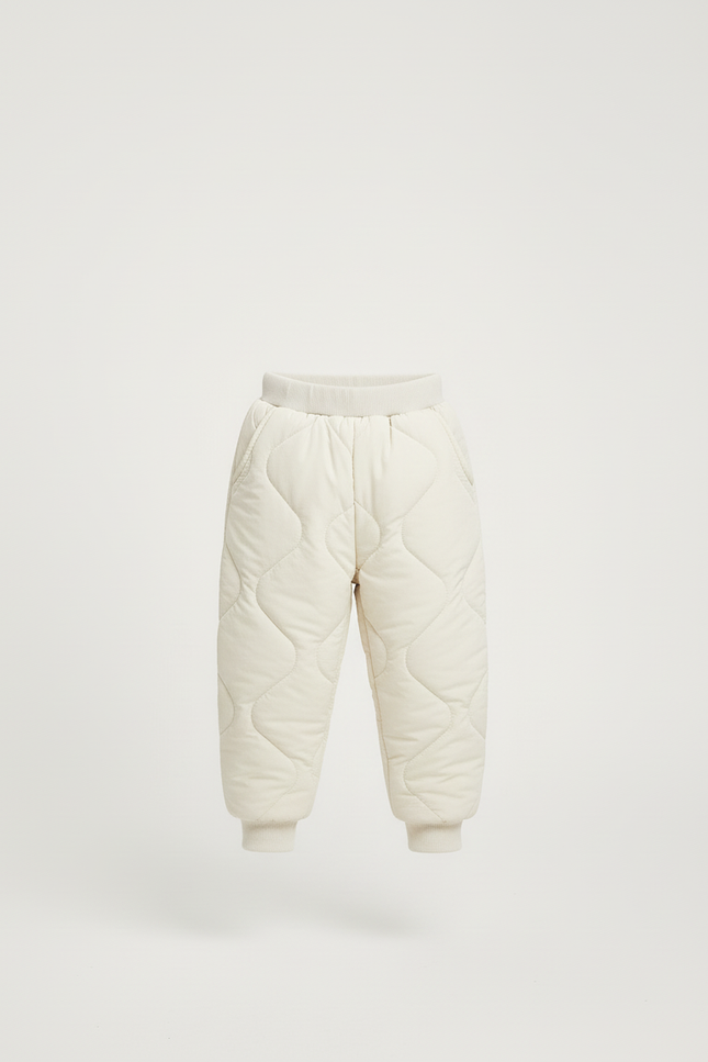 Pantalon Blanc Matelassé Ample Enfant Hiver Chaud - Polyester - vue 3