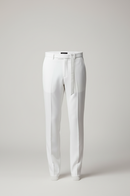 Pantalon Blanc Homme Droit Élégant Formel Ajusté - Gabardine - vue 3