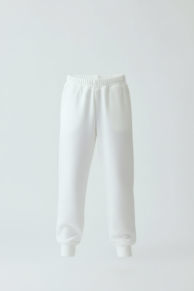 Pantalon Blanc Molletonné Confortable Décontracté Enfant - vue 3