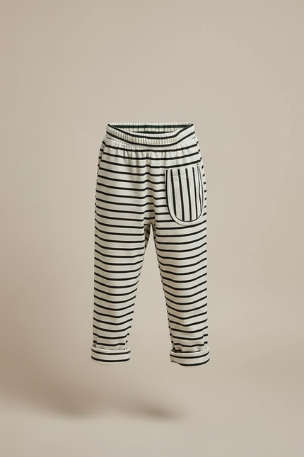 Pantalon Noir Et Blanc Rayure - Multicolore Molleton - vue 3