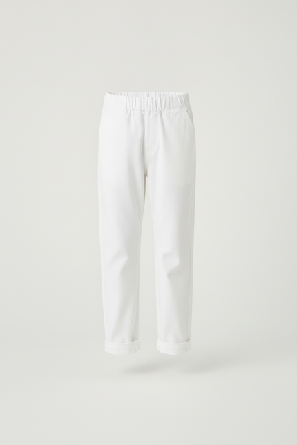 Pantalon Blanc Enfant Droit Décontracté Coton - vue 3