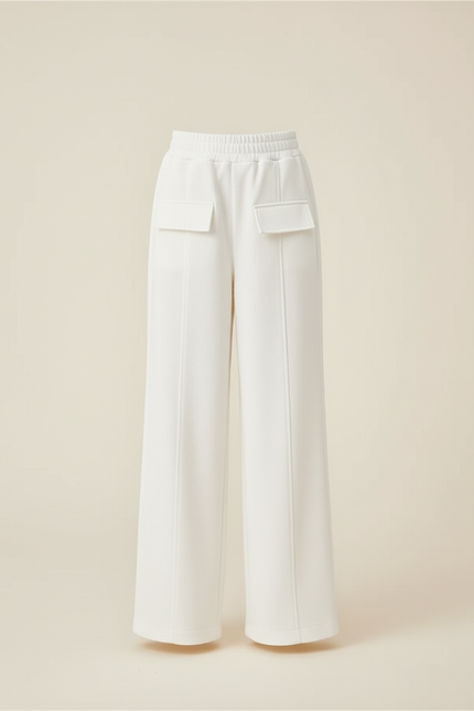 Pantalon Blanc Ample Décontracté Taille Haute Enfant - Molleton - vue 3