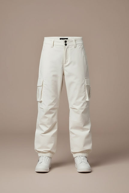 Pantalon Blanc Cargo Imperméable Enfant Ski - Polyester - vue 3