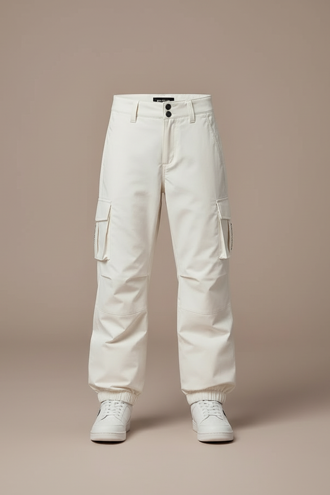 Pantalon Blanc Cargo Imperméable Enfant Ski - Polyester - vue 3
