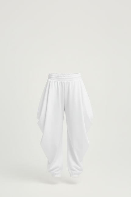 Pantalon Blanc Ample Fluide Confortable Unisexe - Molleton - vue 3