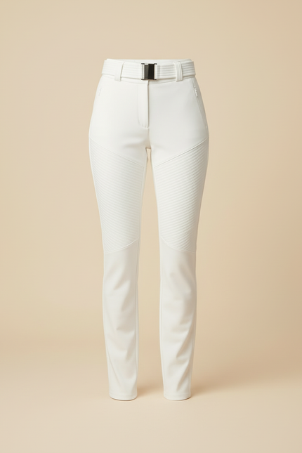 Pantalon Blanc Matelassé Ski Slim Élégant - Simili cuir - vue 3