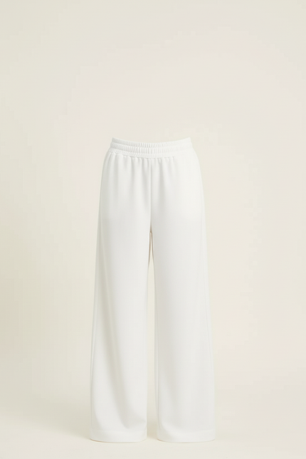 Pantalon Fluide Blanc Et Bleu - Molleton - vue 3