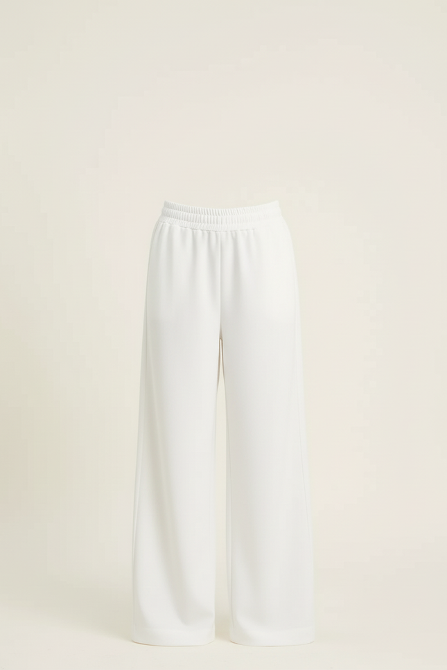 Pantalon Fluide Blanc Et Bleu - Molleton - vue 3