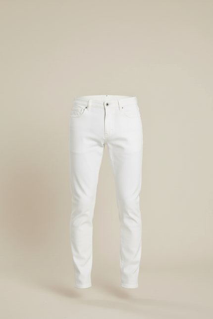 Pantalon Blanc Homme Slim Coton Stretch - Jean - vue 3