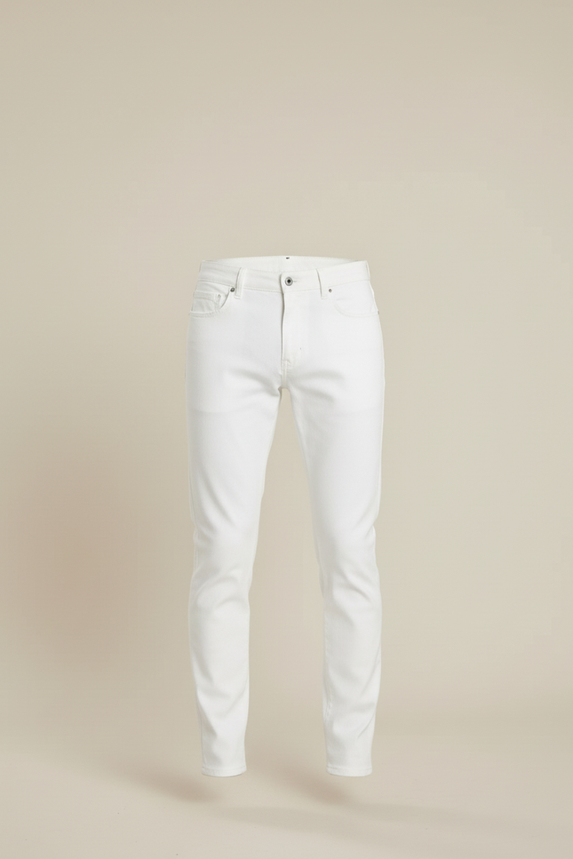 Pantalon Blanc Homme Slim Coton Stretch - Jean - vue 3