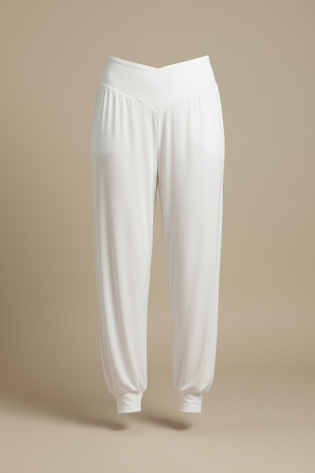 Pantalon Yoga Coton Blanc - Viscose - vue 3