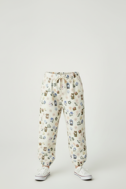 Pantalon Blanc Avec Fleurs - Lin - vue 3
