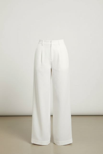 Pantalon Blanc Toile Femme - Lin - vue 3