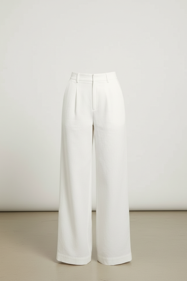 Pantalon Blanc Toile Femme - Lin - vue 3