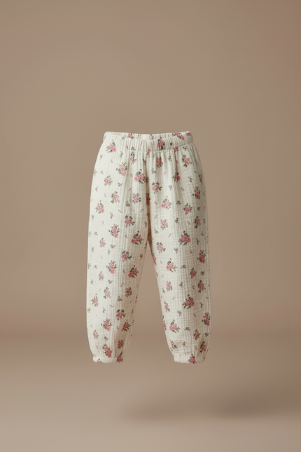 Pantalon Fluide Rose Et Blanc - Multicolore Coton - vue 3