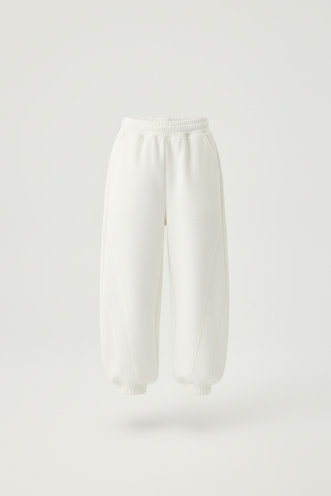 Pantalon Blanc Ample Molleton Enfant Sport Décontracté - vue 3