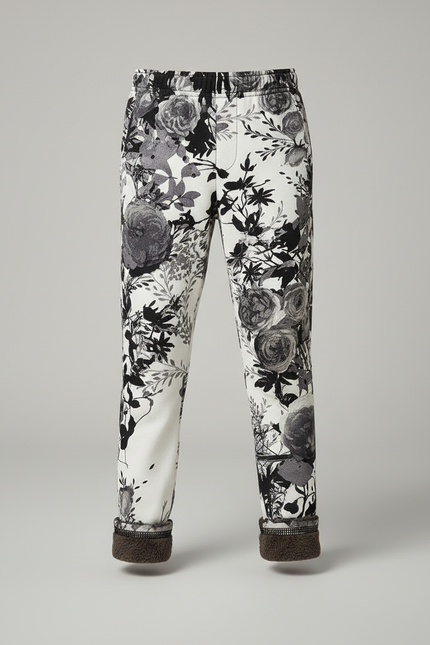 Pantalon Blanc Imprimé Floral Épais Molletonné Enfant - vue 3