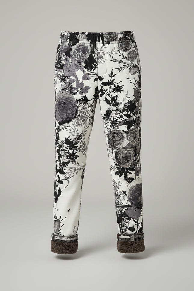 Pantalon Blanc Imprimé Floral Épais Molletonné Enfant - vue 3