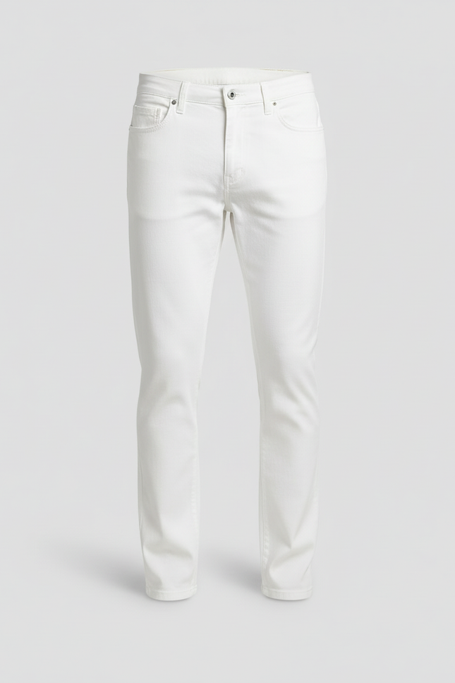 Pantalon Blanc Skinny Slim Coton Stretch Casual - vue 3