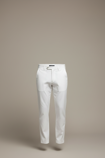 Pantalon Blanc Homme Droit Slim Décontracté Élégant - Gabardine - vue 3