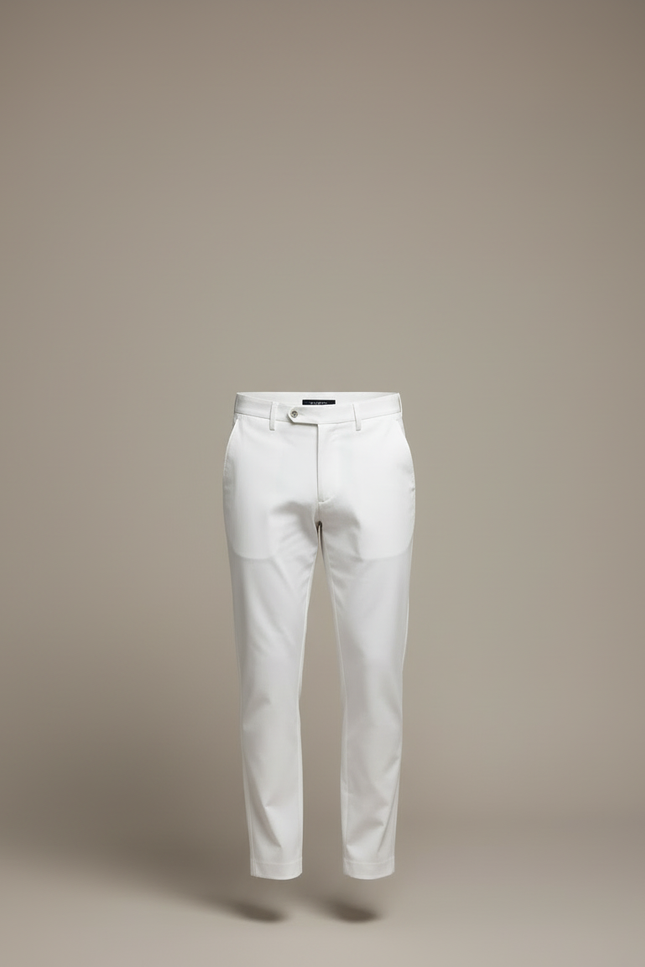 Pantalon Blanc Homme Droit Slim Décontracté Élégant - Gabardine - vue 3
