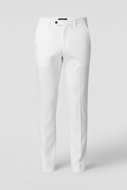 Pantalon Blanc Homme Slim Élégant Décontracté - Gabardine - vue 3