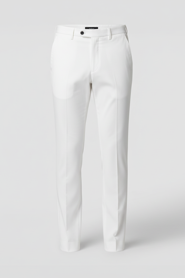 Pantalon Blanc Homme Slim Élégant Décontracté - Gabardine - vue 3