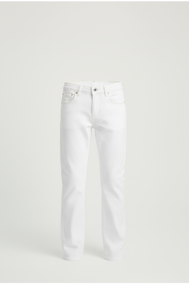 Pantalon Blanc Slim Fit Droit Garçon Élégant - Jean - vue 3