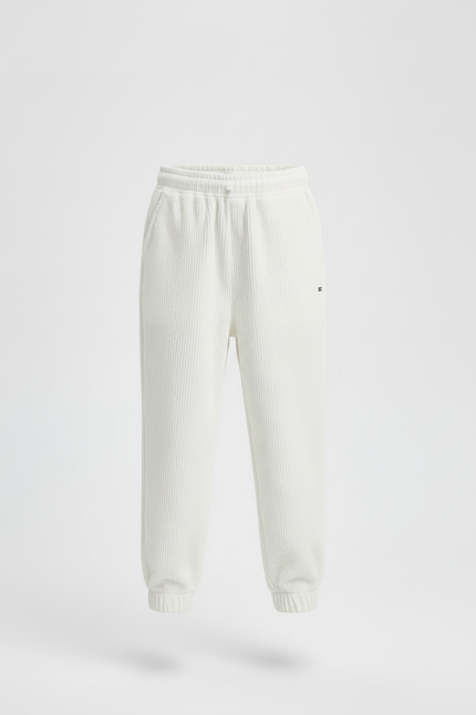 Pantalon Blanc Côtelé Ample Décontracté Enfant Sport - Cordé - vue 3