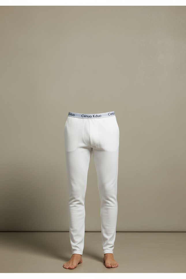 Pantalon Blanc Thermique Molletonné Slim Coton Chaud - vue 3