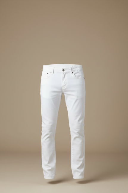 Pantalon Blanc Homme Slim Stretch Décontracté - Jean - vue 3