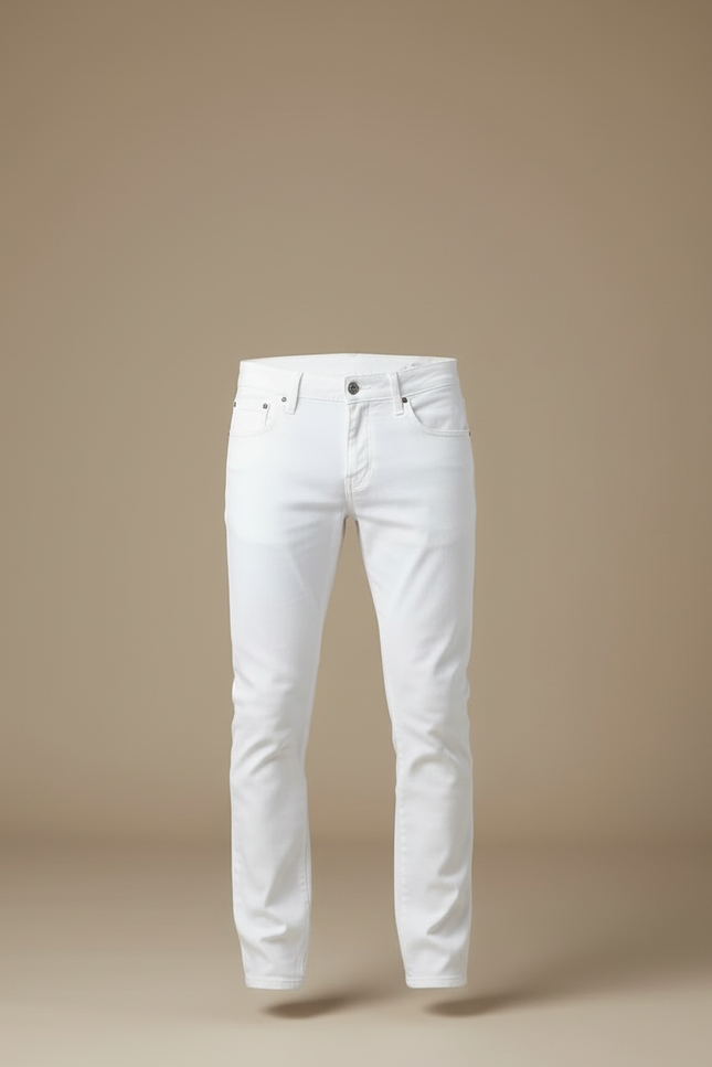 Pantalon Blanc Homme Slim Stretch Décontracté - Jean - vue 3