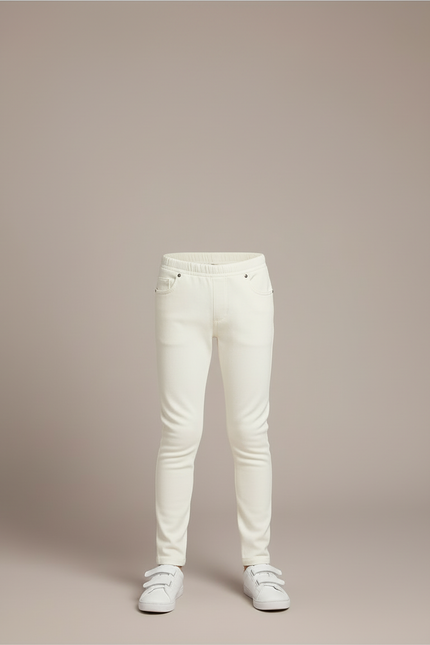 Pantalon Blanc Slim Coton Stretch Confortable Enfant - vue 3